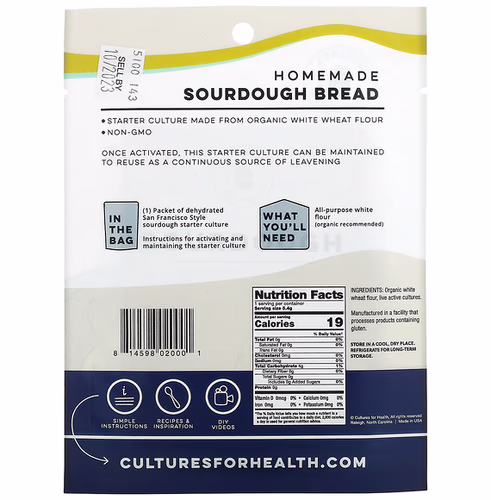 Cultures for Health, San Francisco Style Sourdough, 1 Packet.19 oz (5.4 g)