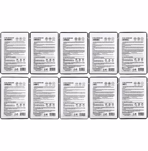 Dermal, Superfood Facial Beauty Sheet Masks, Assorted, 10 Sheets, 0.88 oz (25 g) Each Dermal, Superfood Facial Beauty Sheet Masks, Assorted, 10 Sheets, 0.88 oz (25 g) Each