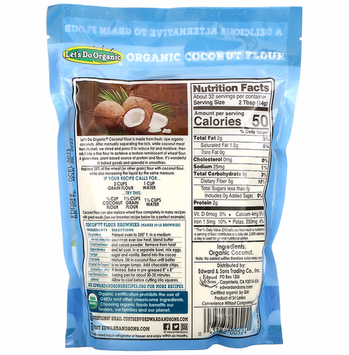 Edward & Sons, Let's Do Organic, Coconut Flour, 16 oz (454 g)