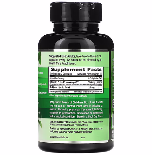 Emerald Laboratories, PureWay-C + R-Alpha Lipoic, 250 mg, 90 Vegetable Caps Emerald Laboratories, PureWay-C + R-Alpha Lipoic, 250 mg, 90 Vegetable Caps