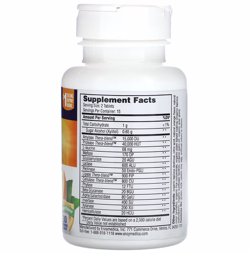 Enzymedica, Chewable Digest, Orange, 30 Chewable Tablets