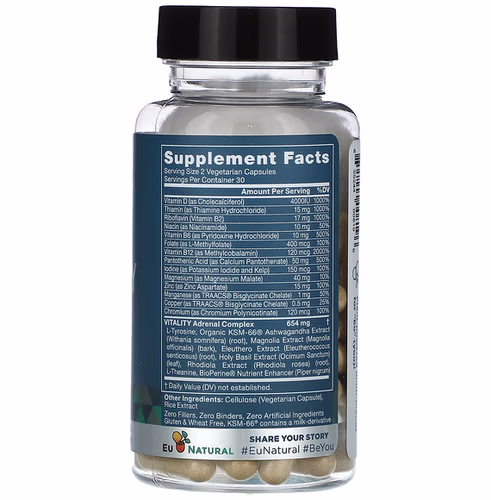Eu Natural, Vitality Ashwagandha, 60 Vegetarian Capsules Eu Natural, Vitality Ashwagandha, 60 Vegetarian Capsules