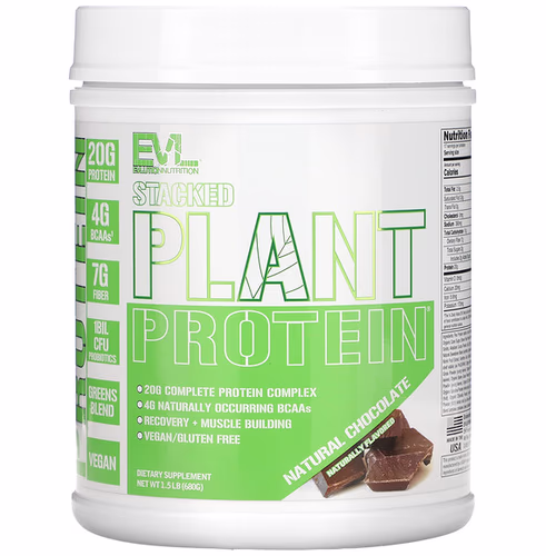 EVLution Nutrition, Stacked Plant Protein, Natural Chocolate, 1.5 lb (680 g) Review