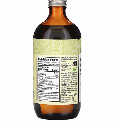 Flora, Certified Organic Sunflower Oil, 17 fl oz (500 ml) Flora, Certified Organic Sunflower Oil, 17 fl oz (500 ml)