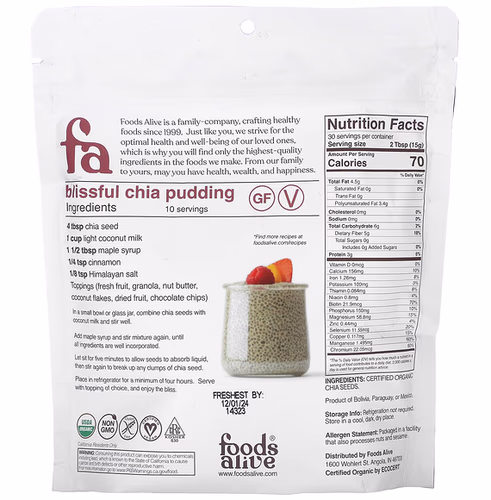 Foods Alive, Superfood, Organic Chia Seed, 16 oz (454 g)