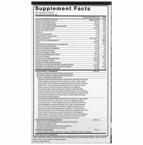 Force Factor, Smarter Greens, 90 Tablets