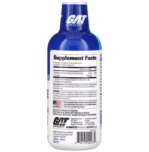 GAT, L-Carnitine, Watermelon, 1, 500 mg, 16 oz (473 ml)