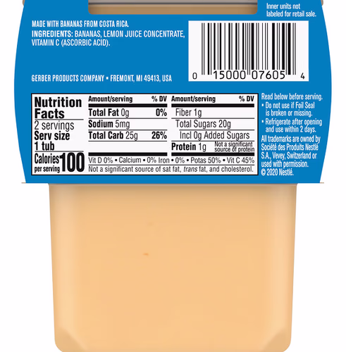 Gerber, Natural for Baby, 2nd Foods, Banana, 2 Pack, 4 oz (113 g) Each