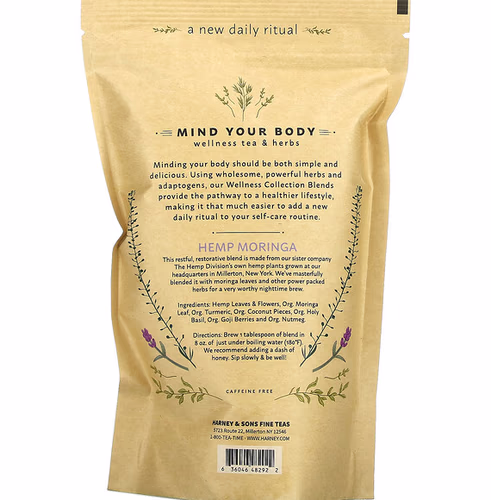 Harney & Sons, Hemp Moringa, Deep Sleep, Wellness Tea & Herbs, 10 oz (283 g)