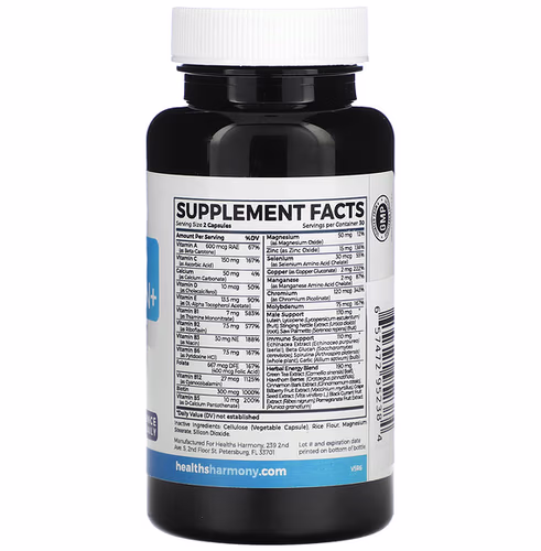 Healths Harmony, Men's Multivitamin+, 60 Capsules Healths Harmony, Men's Multivitamin+, 60 Capsules