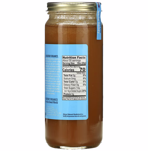 Heavenly Organics, 100% Organic Raw White Honey, 22 oz (624 g)