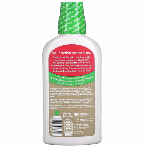 Hello, Kids Rinse, Fluoride Free + No Alcohol, Fresh Watermelon, 16 fl oz (473 ml)