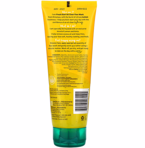 Himalaya, Fresh Start, Oil Clear Face Wash, Lemon, 3.4 fl oz (100 ml)