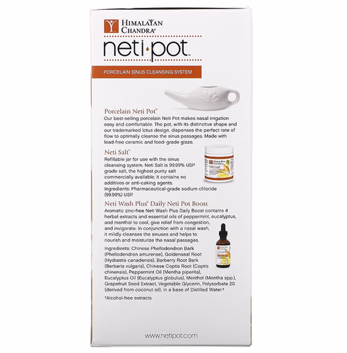Himalayan Chandra, Neti Pot, Porcelain Sinus Cleansing System, 3 Piece Kit Himalayan Chandra, Neti Pot, Porcelain Sinus Cleansing System, 3 Piece Kit