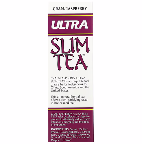 Hobe Labs, Ultra Slim Tea, Cran-Raspberry, Caffeine Free, 24 Herbal Tea Bags, 1.69 oz (48 g)