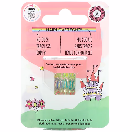 Invisibobble, Kids, No Ouch Hair Ring, Magic Rainbow, 5 Pack Invisibobble, Kids, No Ouch Hair Ring, Magic Rainbow, 5 Pack