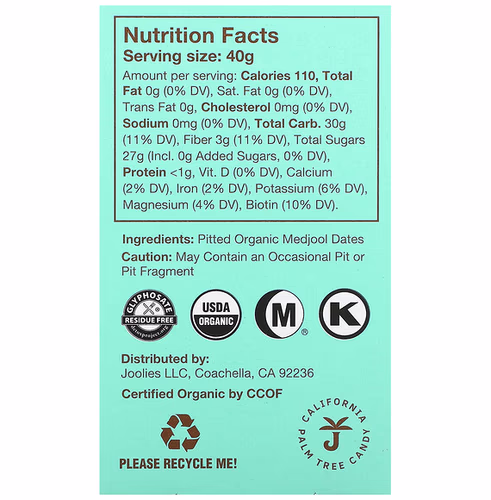 Joolies, Organic Medjool Dates, Pitted, Snack Pack, 1.4 oz (40 g)