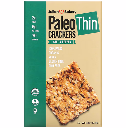 Julian Bakery, Paleo Thin Crackers, Salt & Pepper, 8.4 oz (238 g) Review
