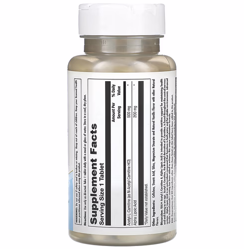 KAL, Acetyl-L-Carnitine & Alpha Lipoic Acid, 60 Tablets KAL, Acetyl-L-Carnitine & Alpha Lipoic Acid, 60 Tablets