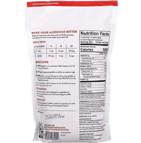 King Arthur Flour, Buttermilk Pancake Mix, 16 oz (454 g) King Arthur Flour, Buttermilk Pancake Mix, 16 oz (454 g)