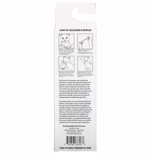 Kitty Caps, Nail Caps Kit, Large, Black with Gray Tips, Baby Blue, 44 Piece Kit