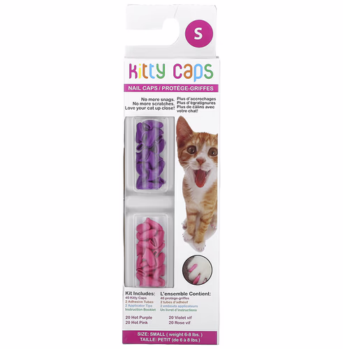 Kitty Caps 美甲帽套件,小號,亮紫色,亮粉色,44 件套 香港 Kitty Caps 美甲帽套件,小號,亮紫色,亮粉色,44 件套 香港
