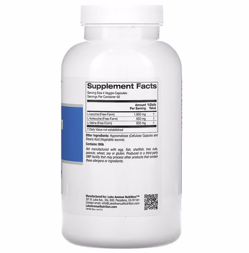 Lake Avenue Nutrition, Branched-Chain Amino Acids, 240 Veggie Capsules Lake Avenue Nutrition, Branched-Chain Amino Acids, 240 Veggie Capsules