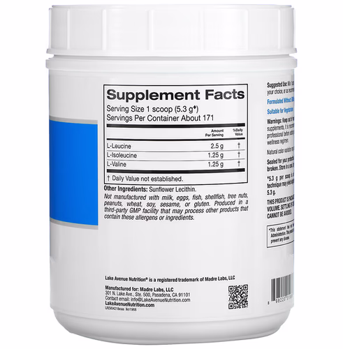 Lake Avenue Nutrition, Instantized BCAA Powder, Unflavored, 32 oz (907 g)