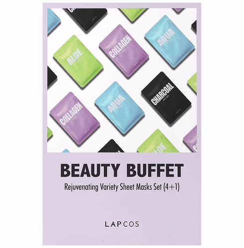 Lapcos, Beauty Buffet, Rejuvenating Variety Beauty Sheet Mask Set, 4 Sheets + 1 Pad Lapcos, Beauty Buffet, Rejuvenating Variety Beauty Sheet Mask Set, 4 Sheets + 1 Pad