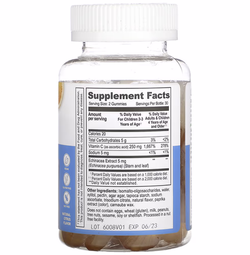 Lifeable, Kids Vitamin C + Echinacea Gummies, Natural Citrus, 125 mg, 60 Gummies Lifeable, Kids Vitamin C + Echinacea Gummies, Natural Citrus, 125 mg, 60 Gummies