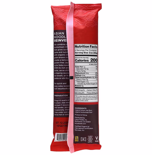 Lotus Foods, Buckwheat & Brown Soba Rice Noodles, 8 oz (227 g)