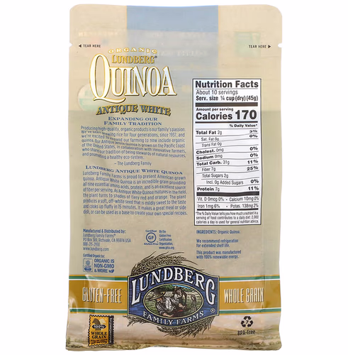Lundberg, Organic Quinoa, Antique White, 16 oz (454 g)