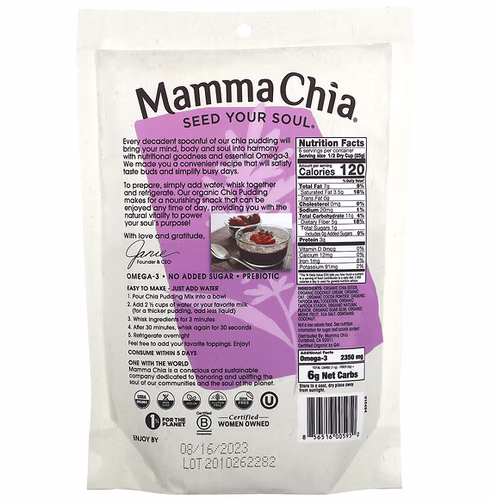 Mamma Chia, Chia Pudding Mix, Dark Chocolate, 5.3 oz (150 g)