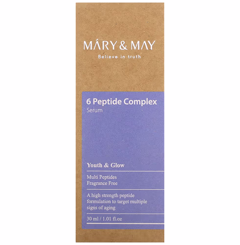Mary & May, 6 Peptide Complex Serum, Fragrance Free, 1.01 fl oz (30 ml)