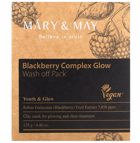 Mary & May, Blackberry Complex Glow, Wash Off Pack, 4.4 oz (125 g) Mary & May, Blackberry Complex Glow, Wash Off Pack, 4.4 oz (125 g)