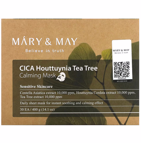 Mary & May, CICA Houttuynia Tea Tree Calming Beauty Mask, 30 Sheets, 14.1 oz (400 g) Mary & May, CICA Houttuynia Tea Tree Calming Beauty Mask, 30 Sheets, 14.1 oz (400 g)