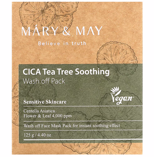 Mary & May, CICA Tea Tree Soothing, Wash Off Pack, 4.4 oz (125 g) Mary & May, CICA Tea Tree Soothing, Wash Off Pack, 4.4 oz (125 g)