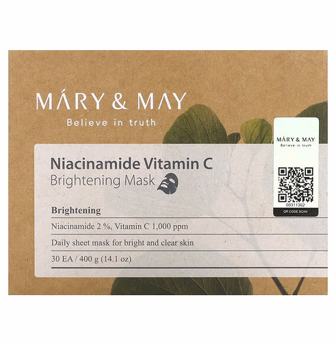 Mary & May, Niacinamide Vitamin C, Brightening Beauty Mask, 30 Sheets, 14.1 oz (400 g)