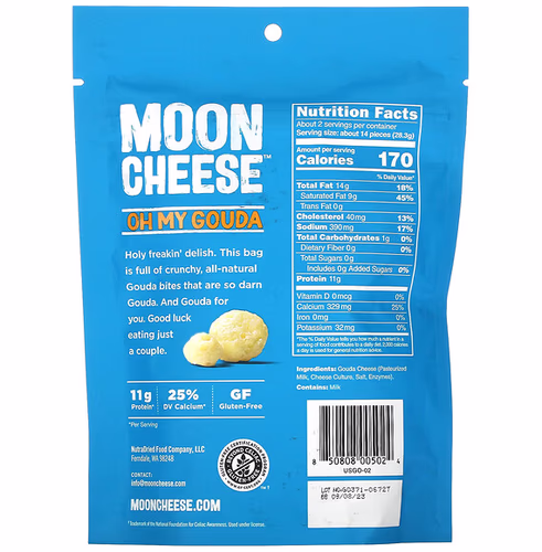 Moon Cheese, Crunchy Bites, Oh My Gouda, 2 oz (56.6 g)