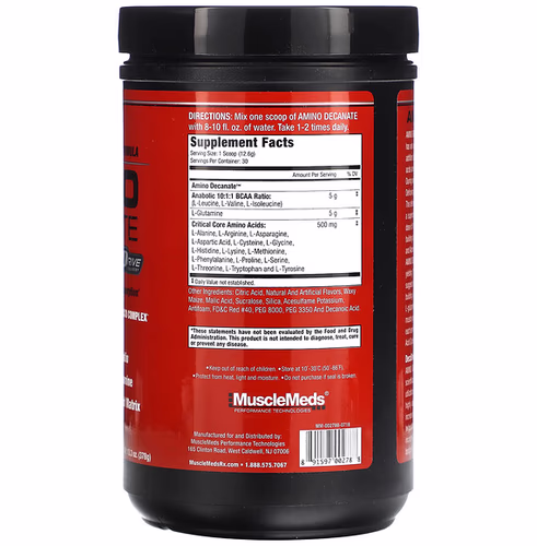 MuscleMeds, Amino Decanate, Watermelon, 13.3 oz (378 g) MuscleMeds, Amino Decanate, Watermelon, 13.3 oz (378 g)