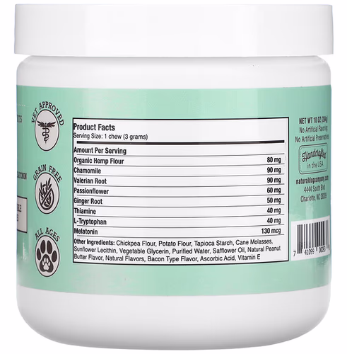 Natural Dog Company, Calming Chewable Bites, All Ages, Peanut Butter & Bacon, 10 oz (284 g) Natural Dog Company, Calming Chewable Bites, All Ages, Peanut Butter & Bacon, 10 oz (284 g)