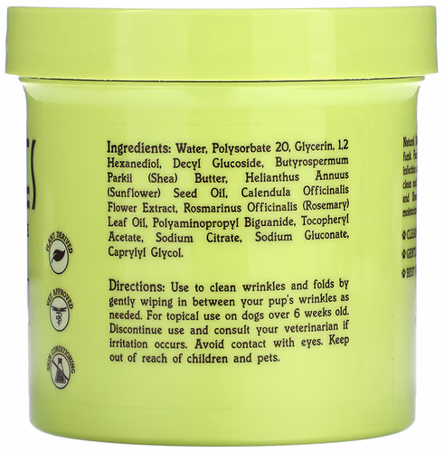 Natural Dog Company, Wrinkle Wipes, For Dogs, 50 Count