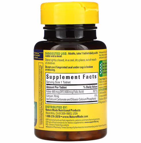 Nature Made, Folic Acid, 400 mcg, 250 Tablets Nature Made, Folic Acid, 400 mcg, 250 Tablets