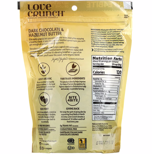 Nature's Path, Love Crunch, Premium Organic Granola, Dark Chocolate & Hazelnut Butter, 10.6 oz (300 g)