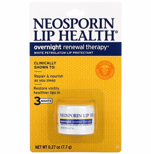 潤唇膏, 護唇霜: Neosporin, Overnight Renewal Therapy, White Petrolatum Lip Protectant, 0.27 oz (7.7 g) 潤唇膏, 護唇霜: Neosporin, Overnight Renewal Therapy, White Petrolatum Lip Protectant, 0.27 oz (7.7 g)