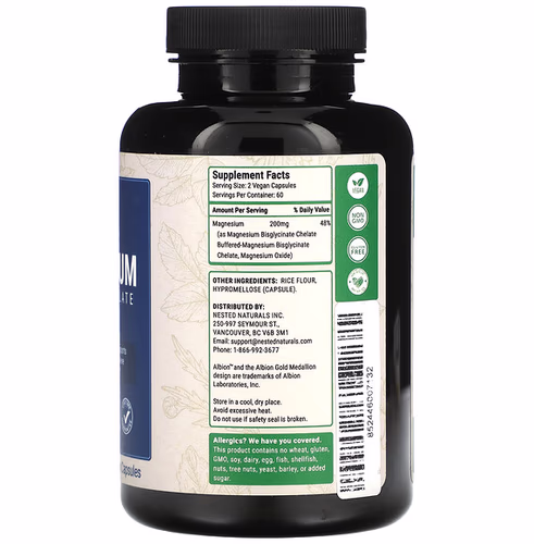 Nested Naturals, Magnesium, Glycinate Chelate, 120 Vegan Capsules