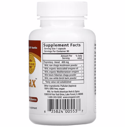 North American Herb & Spice Co., Raw ChagaMax, 90 Vegi Caps North American Herb & Spice Co., Raw ChagaMax, 90 Vegi Caps