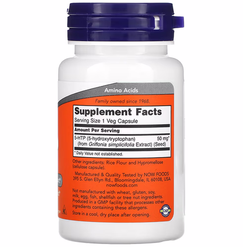 NOW Foods, 5-HTP, 50 mg, 30 Veg Capsules