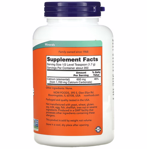 NOW Foods, Calcium Carbonate Pure Powder, 12 oz (340 g)