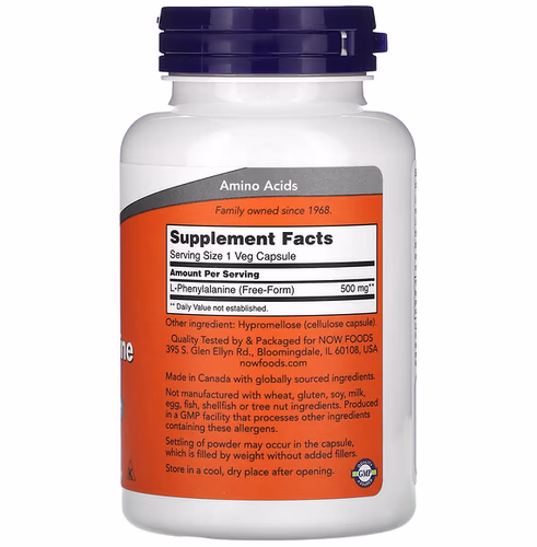 NOW Foods, L-Phenylalanine, 500 mg, 120 Veg Capsules